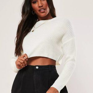 Misguided Cropped white sweater